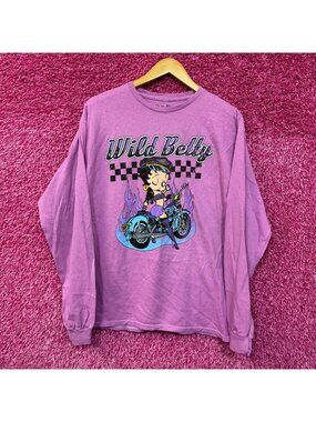 Biker Betty Easy Rider Motorcycle Betty Boop Long Sleeve M
